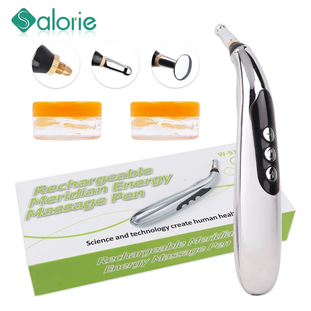 

USB Rechargeable Massage Meridian Energy Pen Pain Relief Electric Acupuncture Magnet Therapy Pen 9 Gears For Body Back Foot