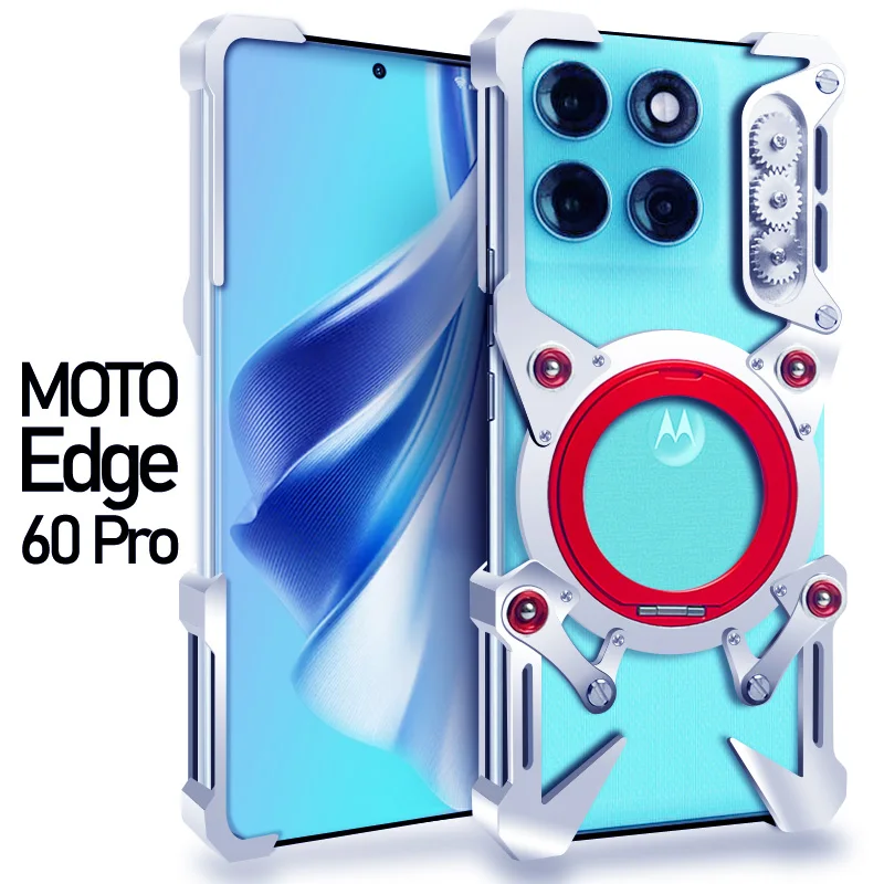 Фото Роскошный металлический защитный бронированный чехол для Motorola Edge 70 Edge 60 50 Pro Fusion Neo, вращающийся на 360 градусов кронштейн, задняя крышка №5