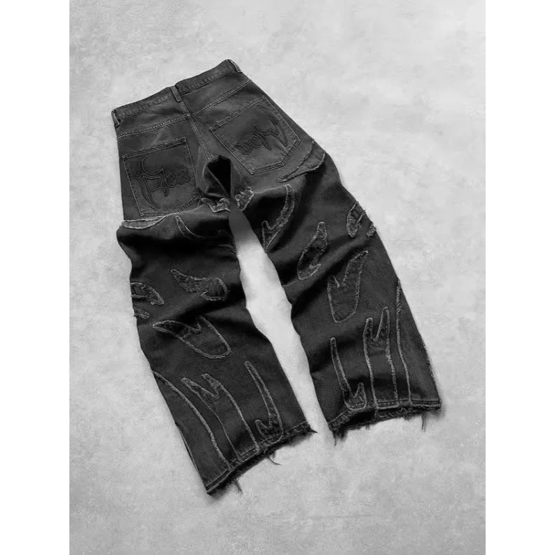 Мешковатые широкие джинсы американского винтажного черного цвета в стиле