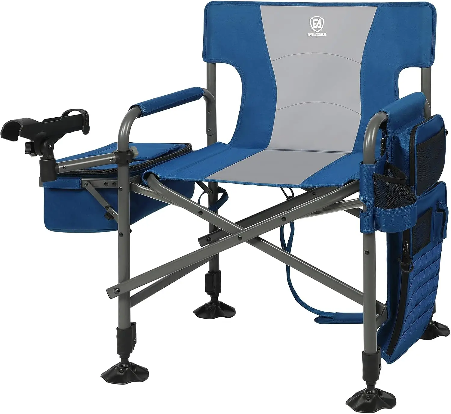 Directors Chair for Fishing with Rod Holder and Cooler, Mesh