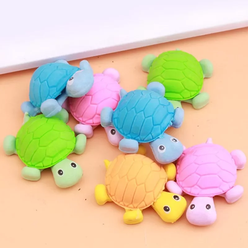 

1pcs Cute Animals Lovely Turtle Eraser Funny Eraser Office School Supplies Random Color Clearance