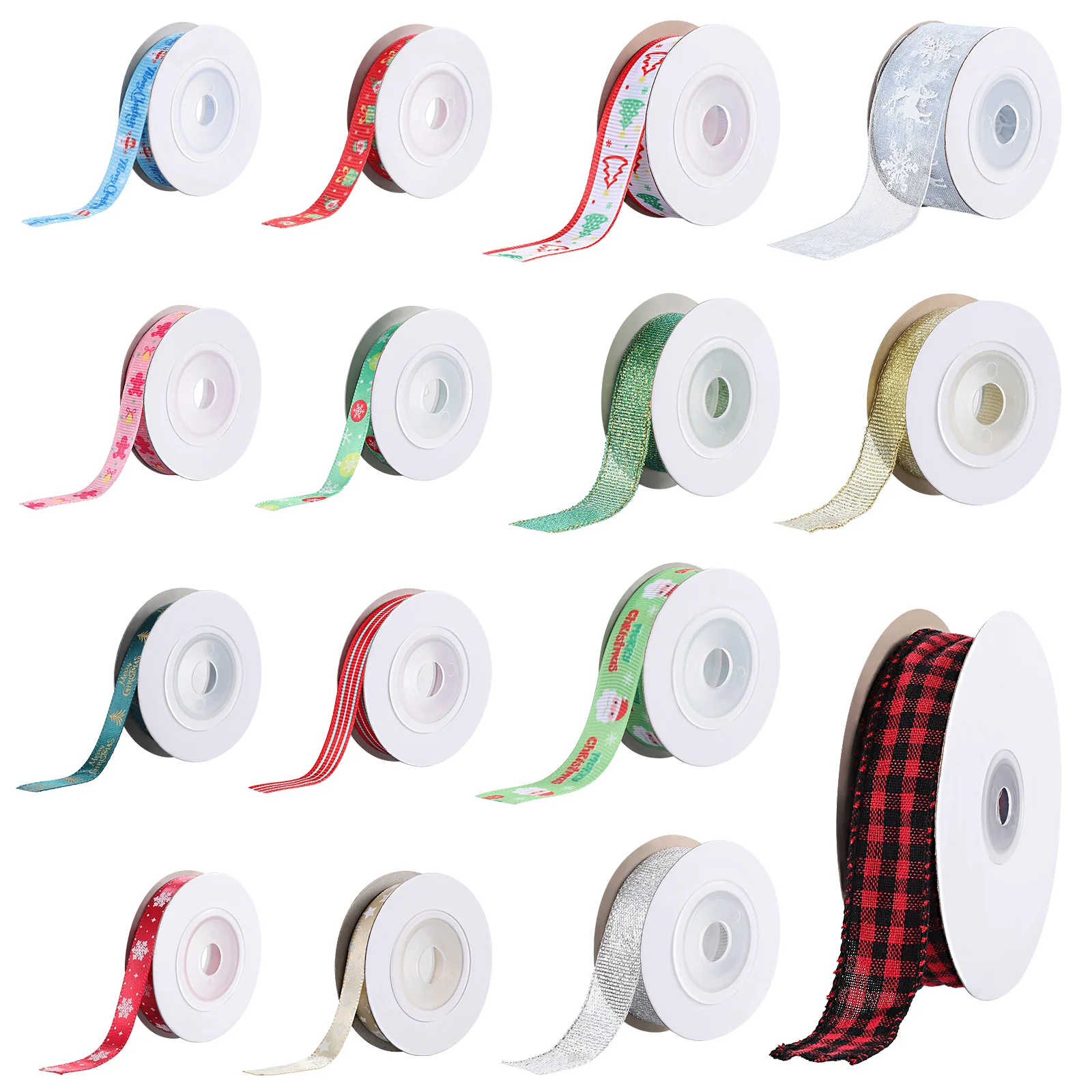 

Cabilock Rolls Christmas Present Wrapping Ribbons Decorative DIY Ribbons Polyester Christmas Gift Packing Ribbons