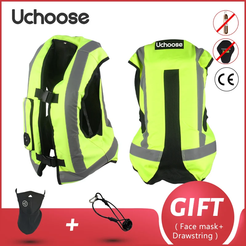 

UCHOOSE Motorcycle Airbag Vest Life Jacket Reflective Safety Motocross Racing Riding Air bag System CE Protector Reliable