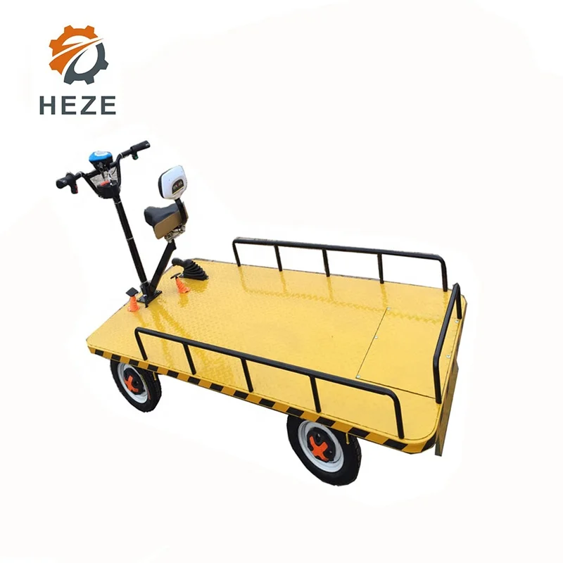 

1000kg Load Electric Platform Cargo Carrier Trolley Heavy Loading Transport Trolley moving trolley With 4 Wheels