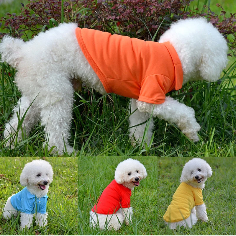 

Candy Solid Color Dog Warm Shirt Cute Clothes Soft Comfortable Costume Coat Puppy Outfit Breathable Pet Clothes Fashion Clothes