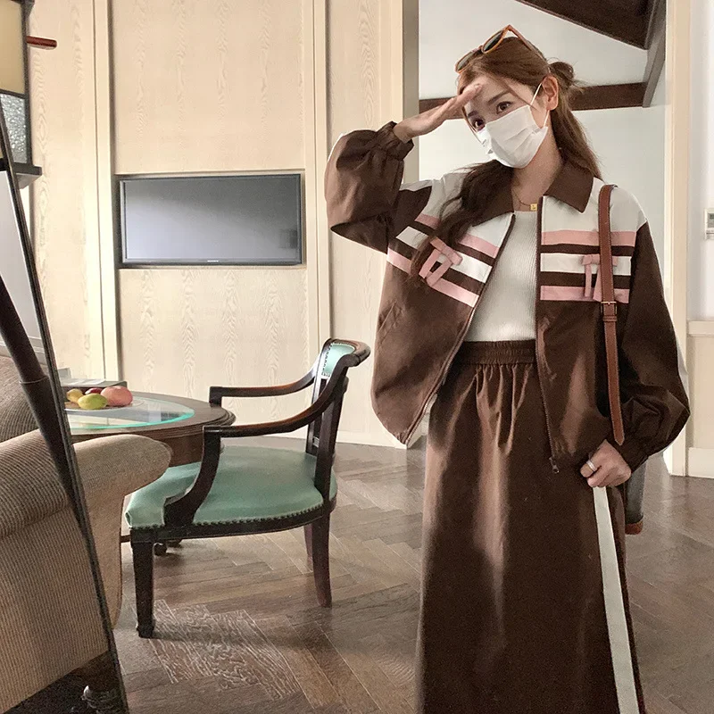 Милая крутая повседневная куртка свободного кроя с лацканами и цветными блоками