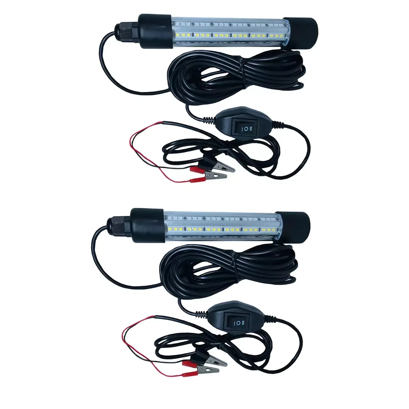 

12V 100W LED Submersible Light Fish Fishing Lamp Underwater Crappie Lure with 5M Cord Bait Fish for Boat Dock Saltwater