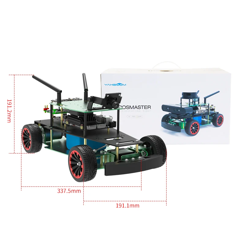 Программируемый робот ROSMASTAER R2L для автоматического вождения с максимальной скоростью двигателя 1,8 м в секунду на основе системы ROS и Ubunt