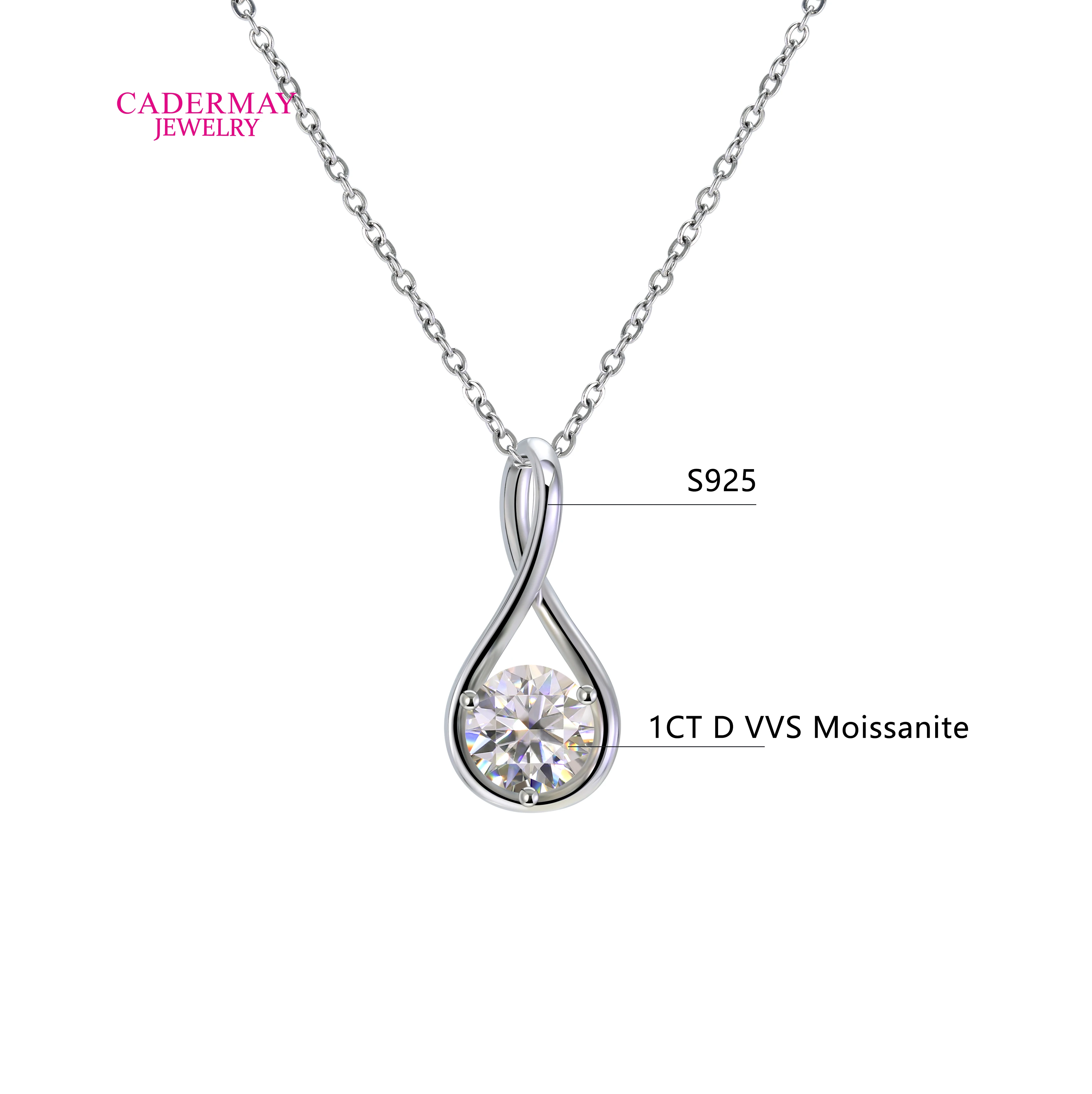 Ожерелье с муассанитом 1 карат D VVS для женщин свадебные изысканные украшения