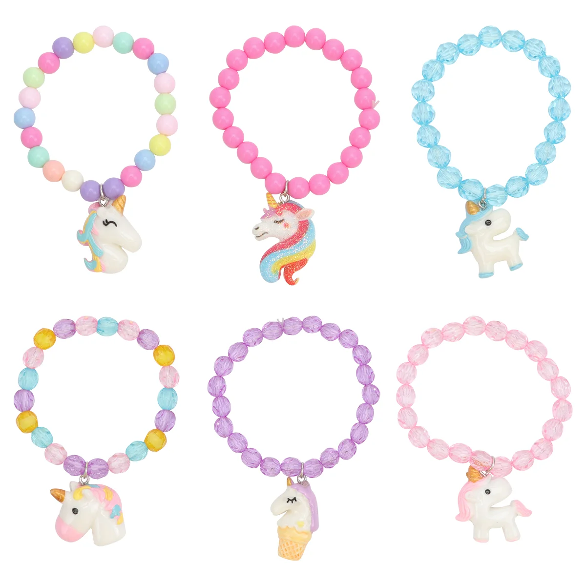 

6 Pcs Bracelet Kids Wrist Decor Unicorn Pony Bracelets Little Girl Birthday Gifts Halloween