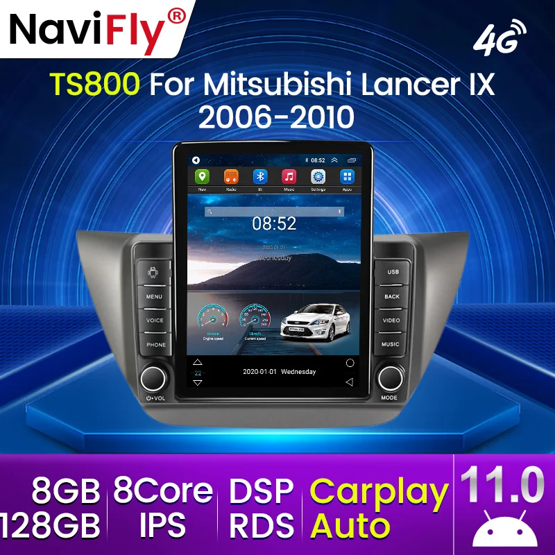 Автомобильный радиоприемник 8G + 128G Android 11 GPS Аудио мультимедийный плеер для Mitsubishi