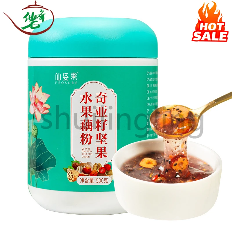 

China Osmanthus nut lotus root powder soup 500g/can No Teapot