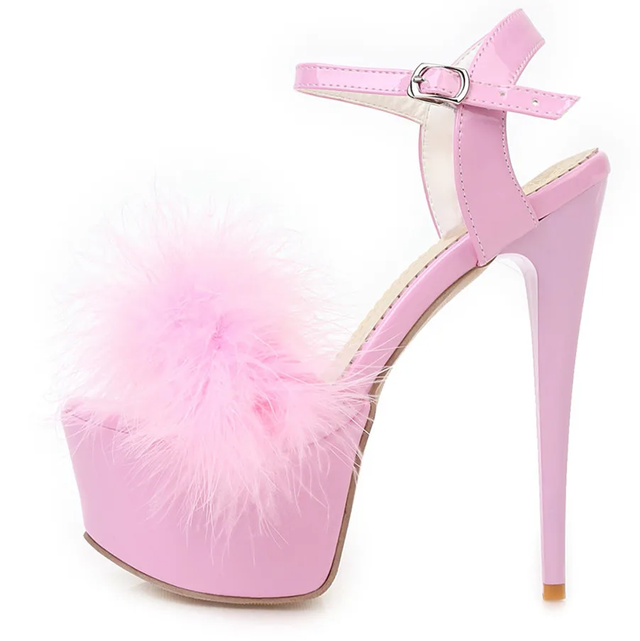 

Сандалии-гладиаторы женские на платформе 16 см, босоножки на высоком каблуке, пикантная обувь для ночного клуба, розовые, красные, синие, фетиш, размер 48, летние