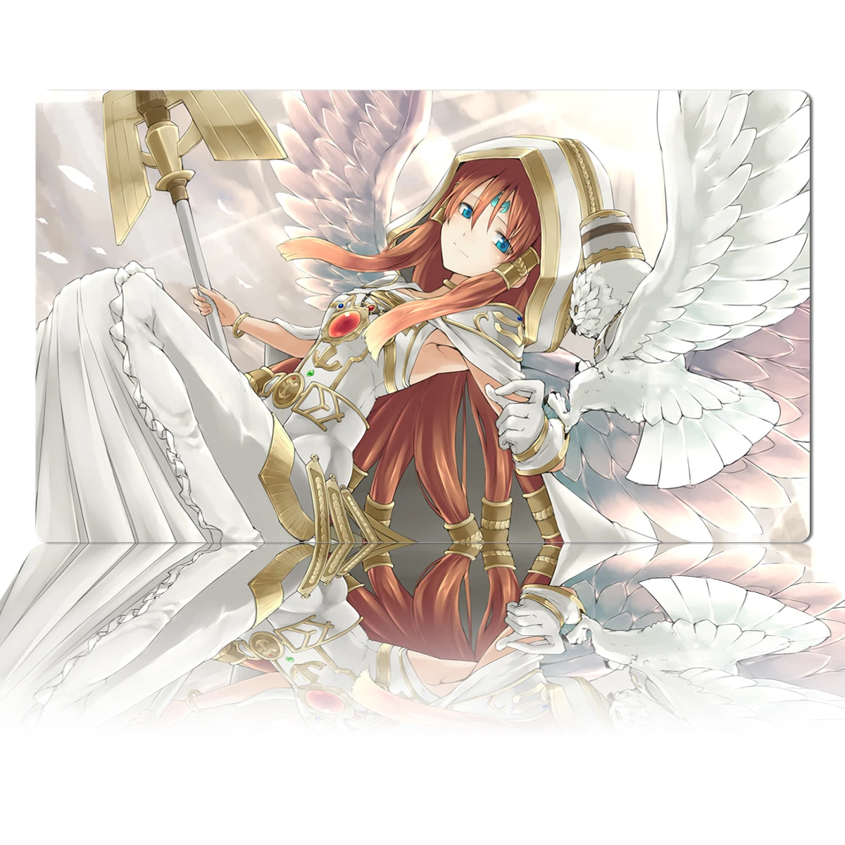 

YuGiOh Minerva, The Exalted Lightsworn Mat TCG CCG Trading Card Game Mat Anime Mouse Pad Rubber Desk Mat Zones Free Bag 60x35cm