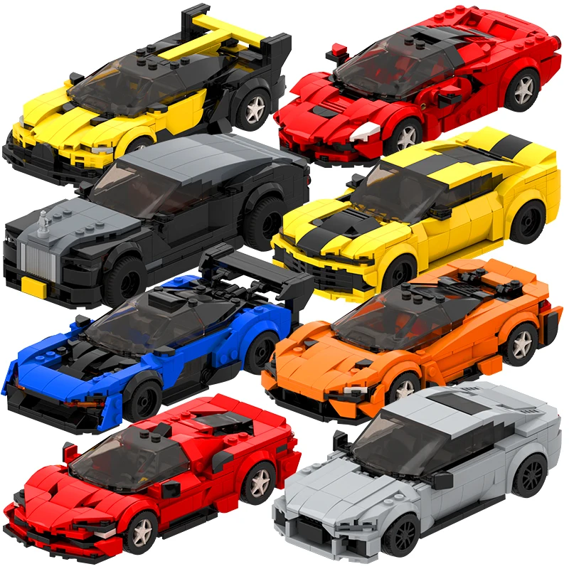 Лидер продаж 2022 гоночный автомобиль MOC Speed City чемпион Классический суперкар