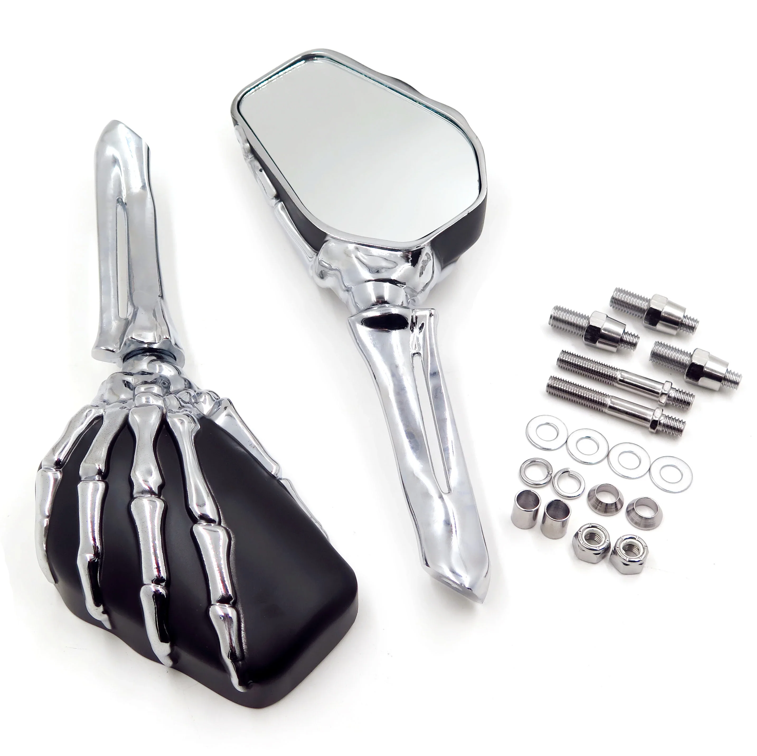 

Для Honda/Kawasaki/Harley Heritage Springer Sportster Dyna Glide Softail V Rod CHROME Talon Skull мотоциклетное зеркало