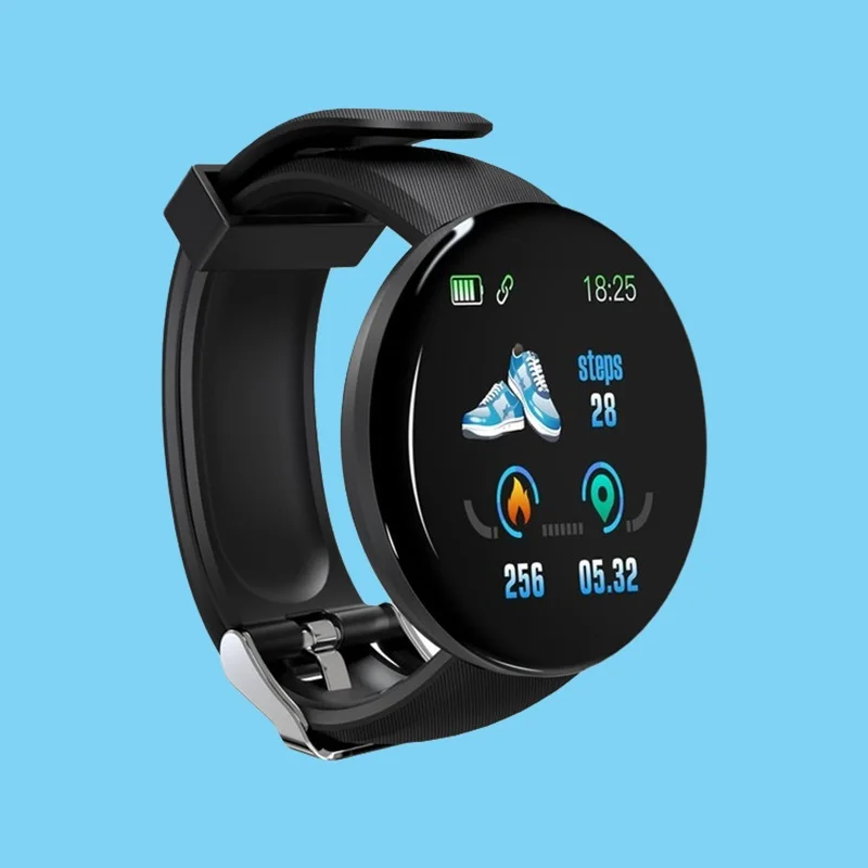 

Sport Watches D18 Smartwatch For Android IOS Men Women Heart Rate Clock Blood Pressure Round Smartwatches Digital Round Watch