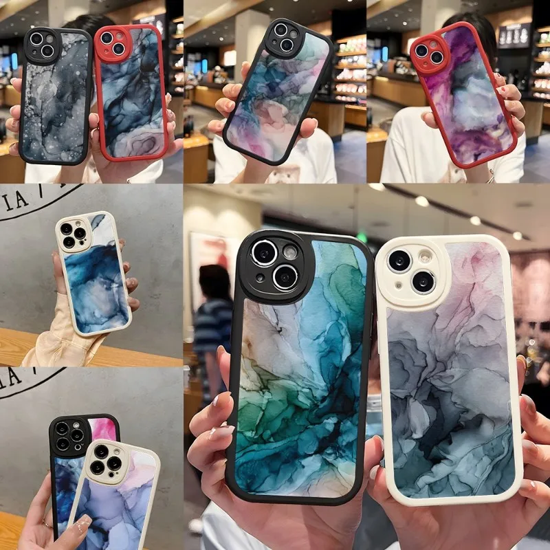 

Vintage Marble Phone Case Silicone Soft For IPhone 12 13 14 11 Pro Max Mini Xs X Xr 7 8 Plus SE2020 Leather Texture Coque