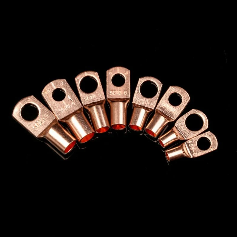 

60pcs Electrical Bare Copper Lug Cable Wire Connectors Crimp Terminal Kit Electric Equipment Solar Power Parts & Accessories