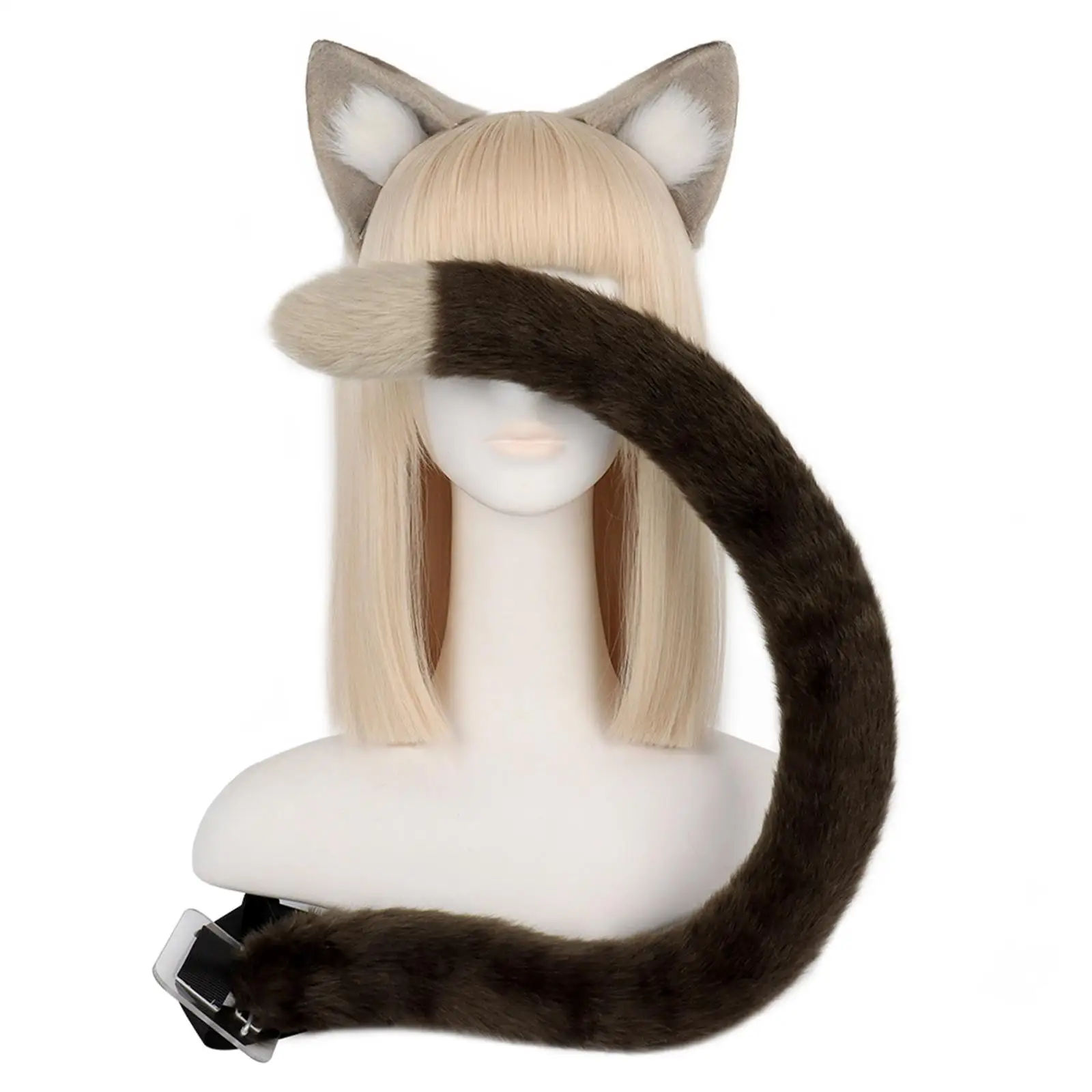 

Комплект для костюмированной вечеринки с кошачьими ушками и хвостом, аксессуары для костюма, регулируемый пояс для маскарада, праздника, выпускного, дня рождения