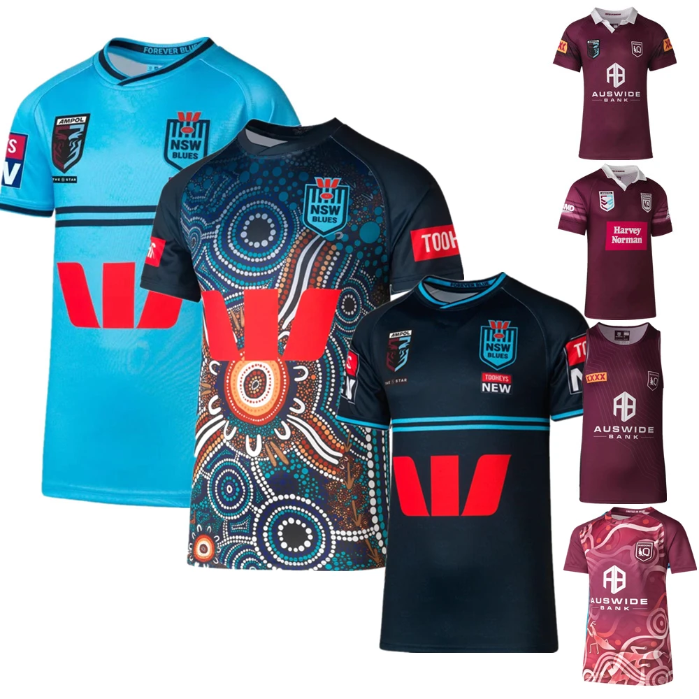 

NEW 2023 2024 STATE OF ORIGIN NSW BLUES Clash INDIGENOUS rugby jersey Australia QLD Maroons QUEENSLAND rugby shirt SIZE S-5XL