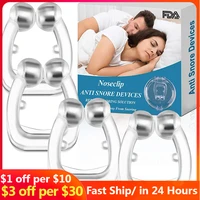 silicone magnetic anti snore stop snoring nose clip sleep tray sleeping aid apnea guard night device with case free shippment