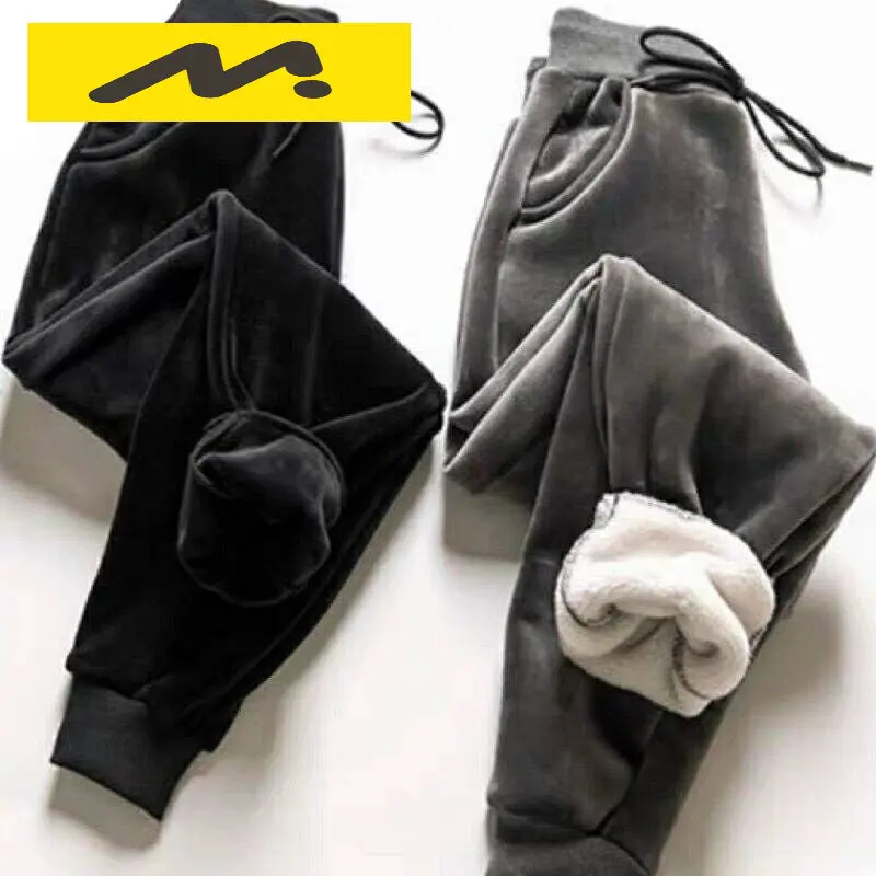 

Slim Women Pant Winter Lambskin Cashmere Pants Warm Female Casual Pants Harem Pants Lined Fleece Trousers Autumn Sweatpants