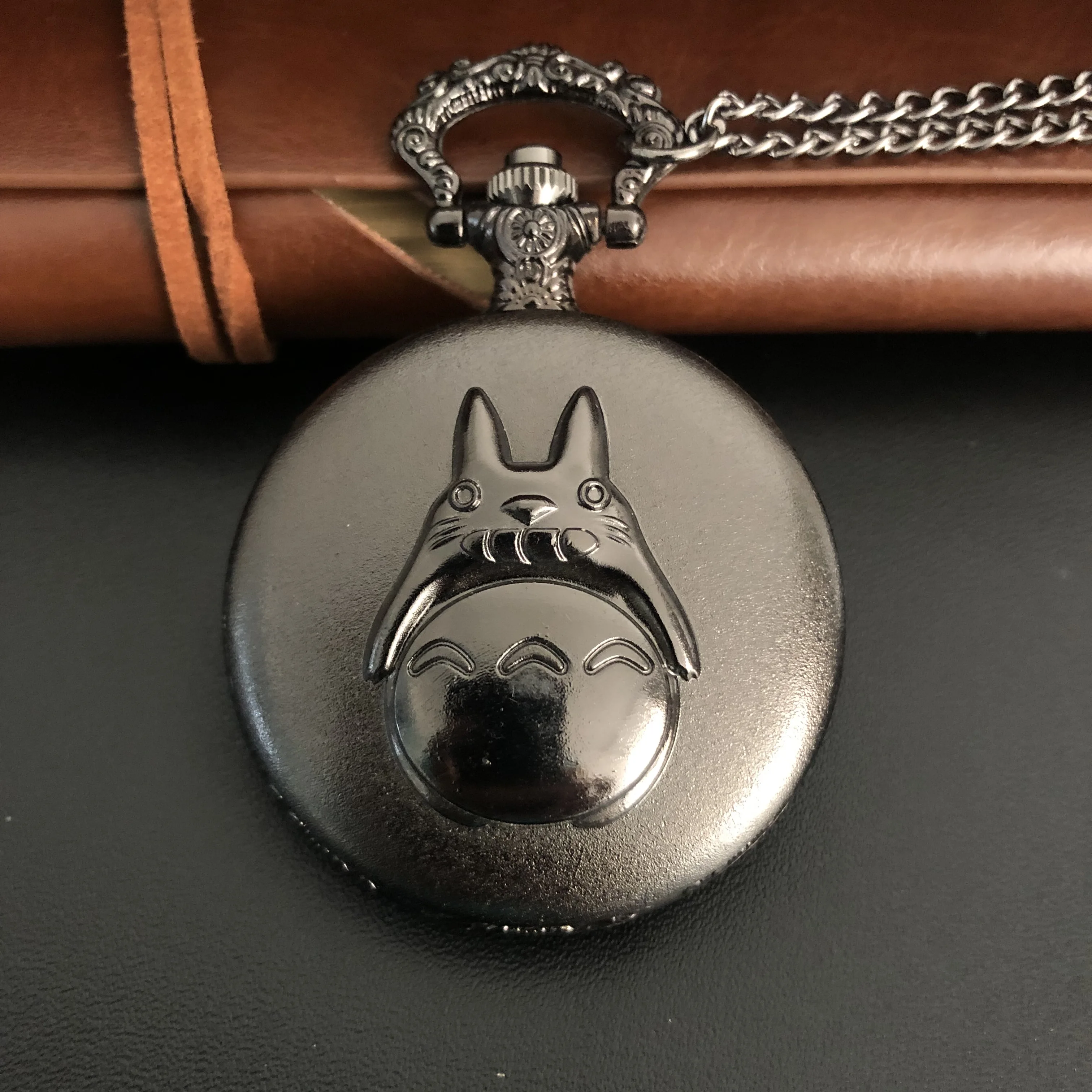 Famous Japanese Anime Cute 3D Character Carved Quartz Pocket Watch Necklace Pendant Gifts For Women Or Man with  Fob Chain