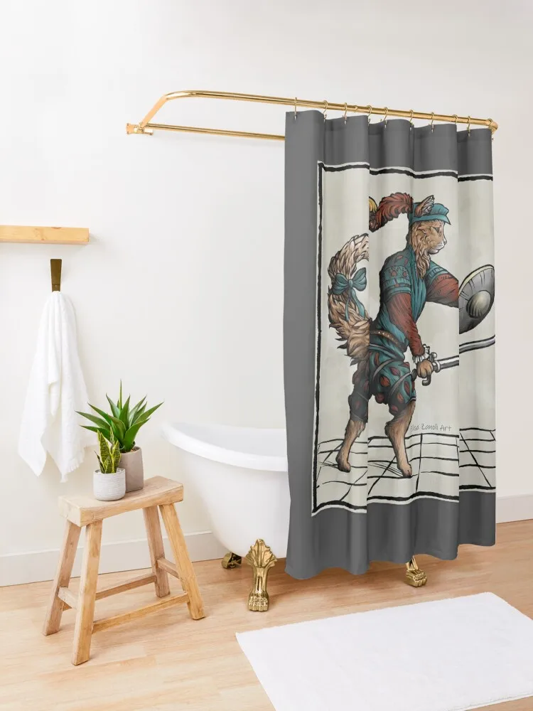 Maowrozzo - занавеска для душа с мечом и пряжкой ванных комнат красивым дизайном