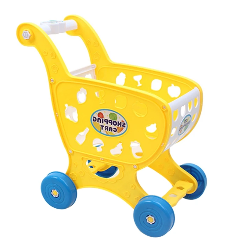 Детская забавная пластиковая тележка для покупок украшение кукольного домика