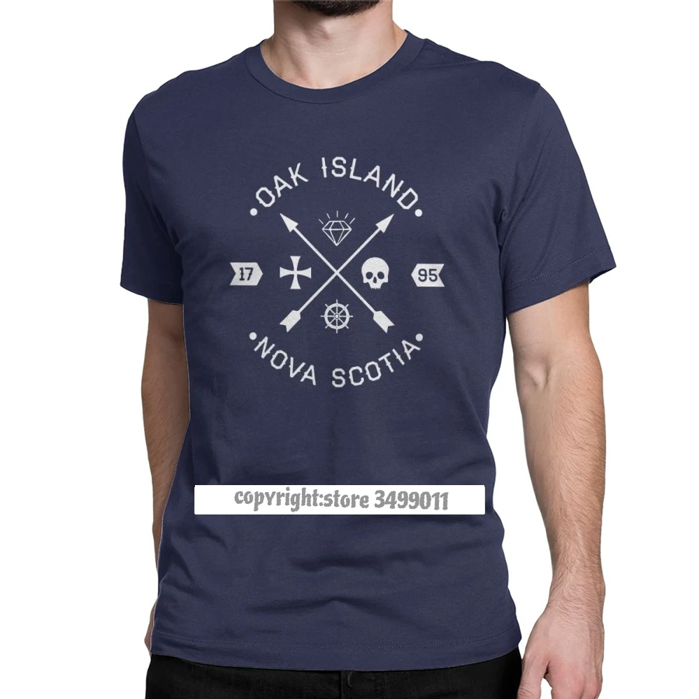 

Funny Oak Island Knights Templar Skull Treasure Arrows Tee Shirts Men O Neck Cotton Tshirts Tee Gift Clothing