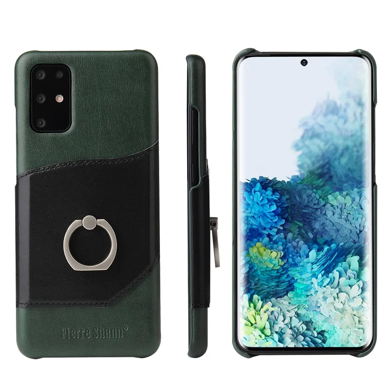 

Genuine Leather Cover Case for Samsung Galaxy S21 S20Ultra S21 S20 FE S9 S10 S22 Plus S8 Note 20 Fall protection case with ring