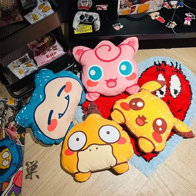 

Anime Pet Elf Pokemon Pikachu Psyduck Snorlax Jigglypuff Cute Pillow Special-shaped Cushion Hand-Made Doll Decoration Props