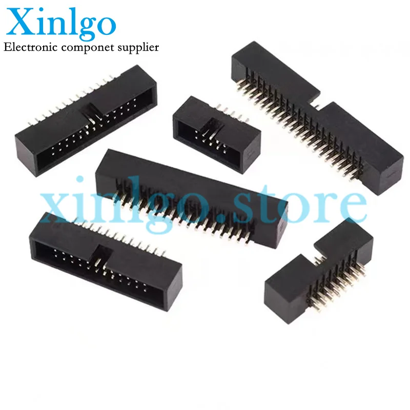 

10Pcs DC3 1.27mm Pitch IDC Box Header Connector Straight pins FC cable socket 8P 10P 12P 14P 16P 20P 26P 30P 34P 40P 50P 60P