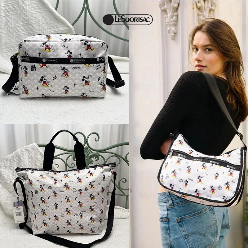 

Женская тканевая сумка Lesportsac с милым мультяшным принтом, легкая Повседневная сумка, рюкзак через плечо, вместительная сумка-тоут