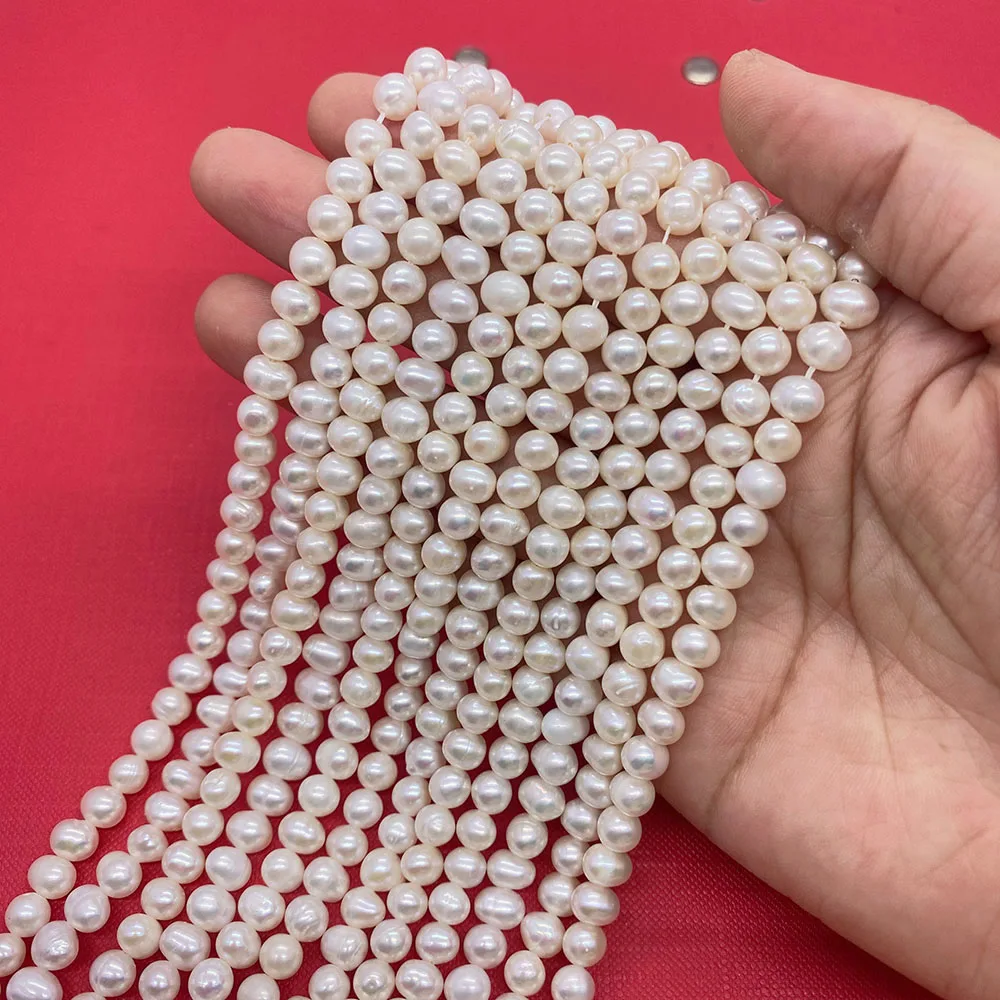 AAA Grade 100% Natural Freshwater Pearl Beads Potato Shape 2-4mm DIY Beads for Jewelry Making Bracelet Necklace Length/18cm