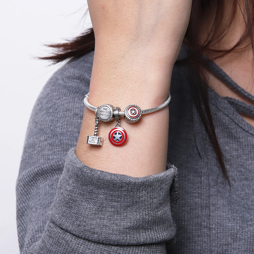 Disney Marvel Spiderman Charms 925 Sterling Silver Star Wars Charms Beads Fit Pandora 925 Original Bracelets DIY Jewelry Making