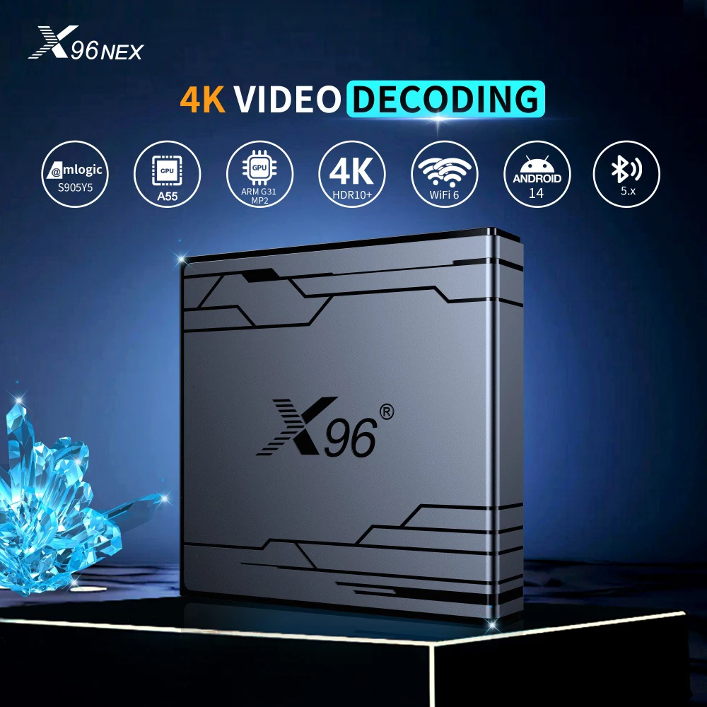 Фото X96 Android 14, Smart TV Box Amlogic S905Y5 HDR10 + 4K WIFI6 BT5.X, медиаплеер, телеприставка X96 nex №2