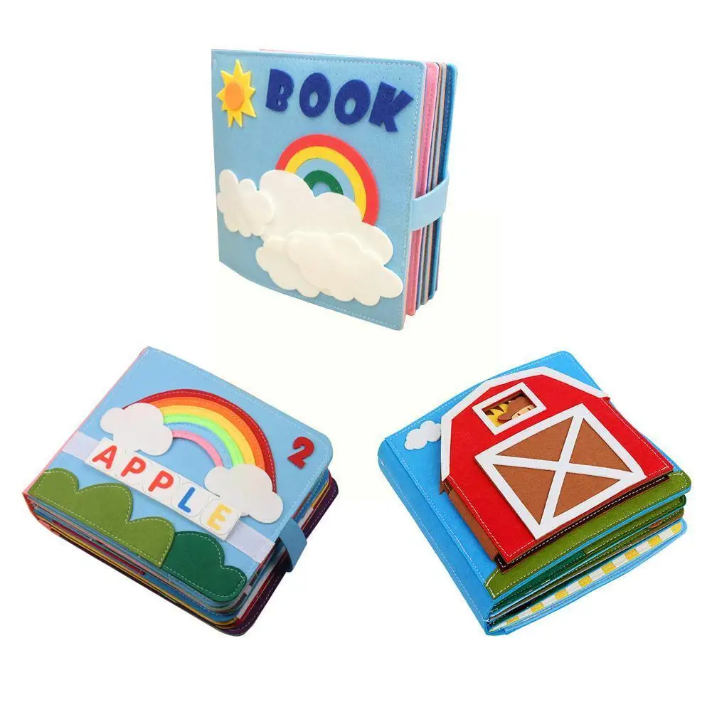 

3D Baby Story Cloth Book Washable Montessori Toddlers Early Habits Knowledge Learning Board Dropshipping Busy Education Dev V4O5