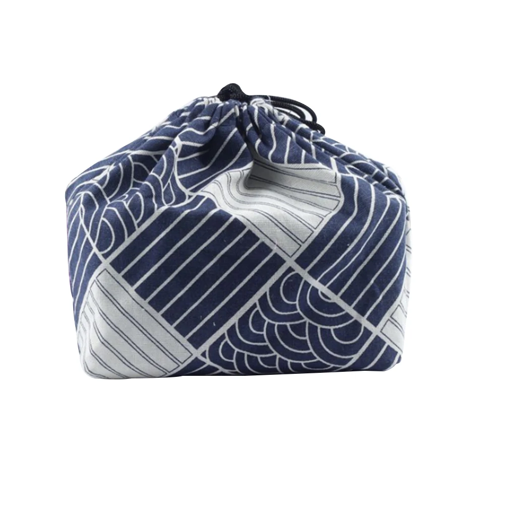 

Thermal Insulated Office Japanese Style Bento Pouch School Cloth Portable Lunch Bag Picnic Drawstring Food Storage Travel Cooler