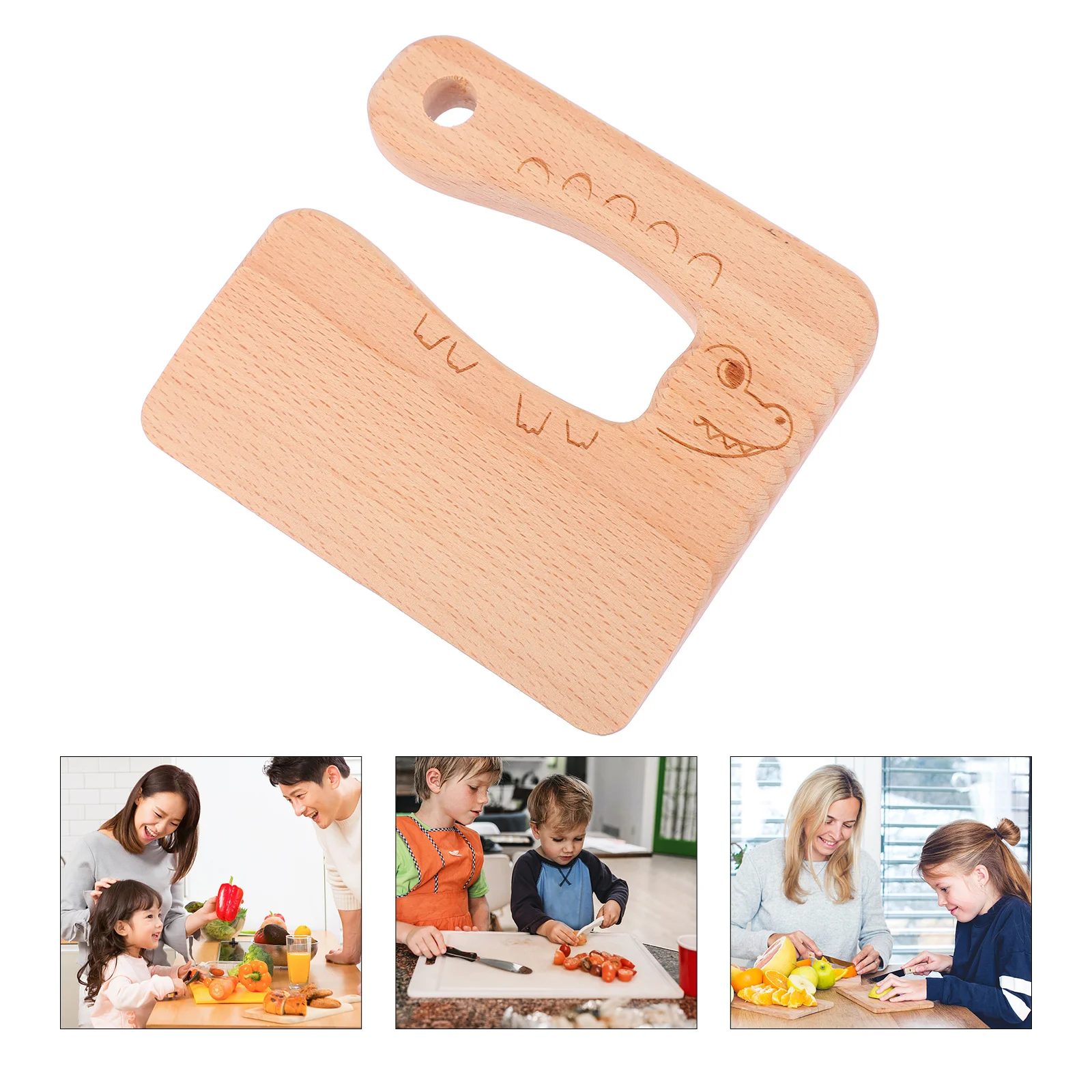 

Kitchen Toys Play House Kids Cooking Children Wooden Chopper Veggies Safe Creative