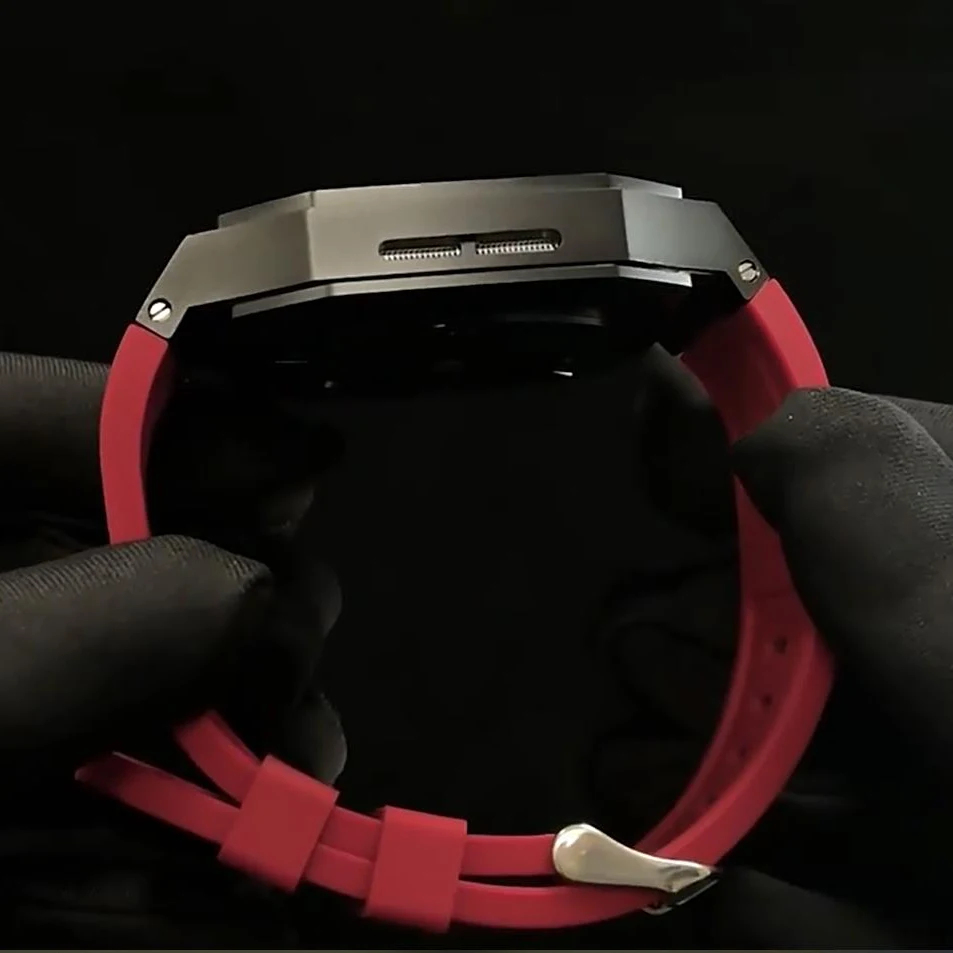 44mm 45mm 40mm 41mm Refit Metal Case+Silicone Strap for Apple Watch Band Modification MOD Kit for Iwatch 6 SE 7 5 4 Men Business