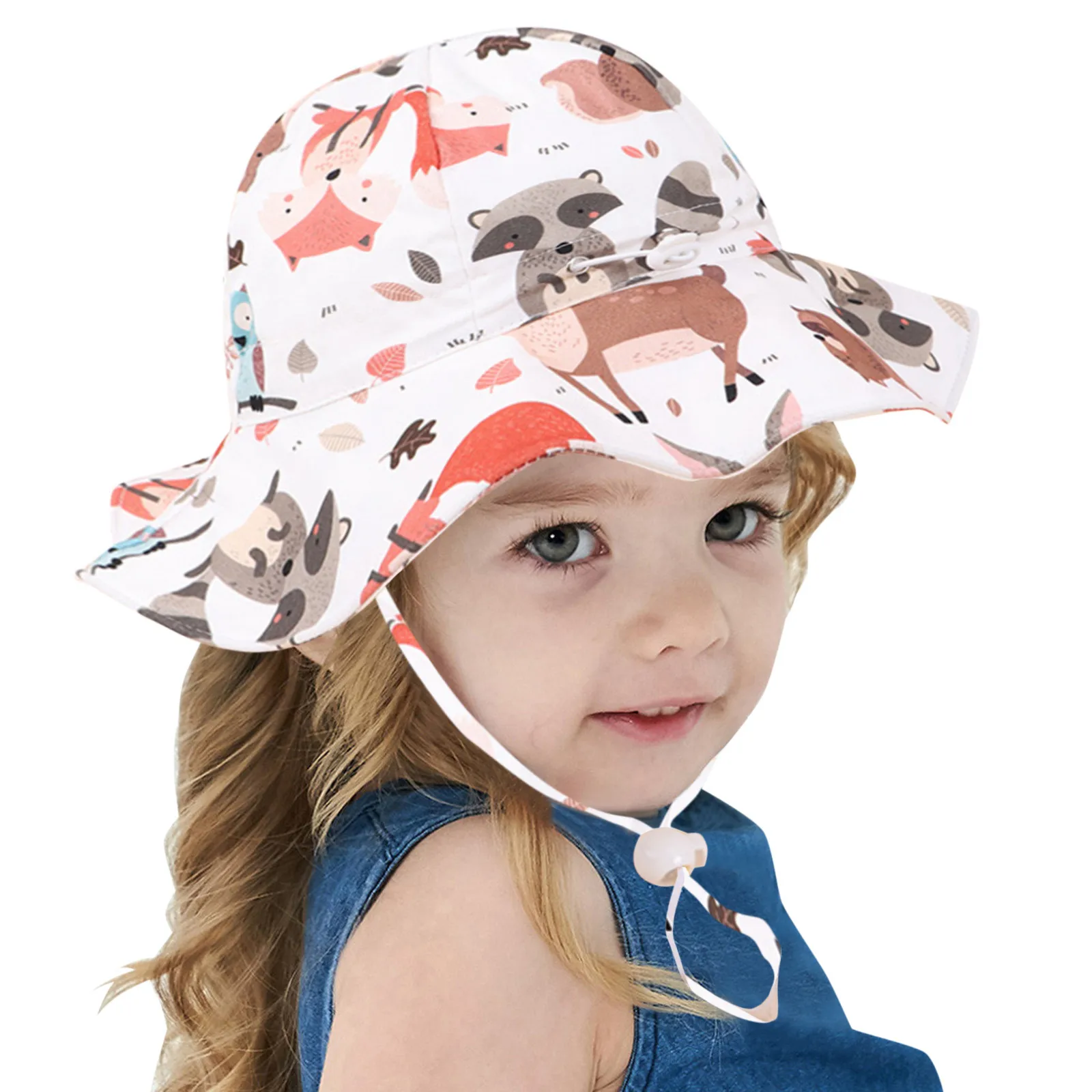 

Hat Summer Spring Bucket Hats Cute Sun Protection Chin Strap Adjustable Outdoor Sun Cap Cartoon Kids winter hat for kids boys