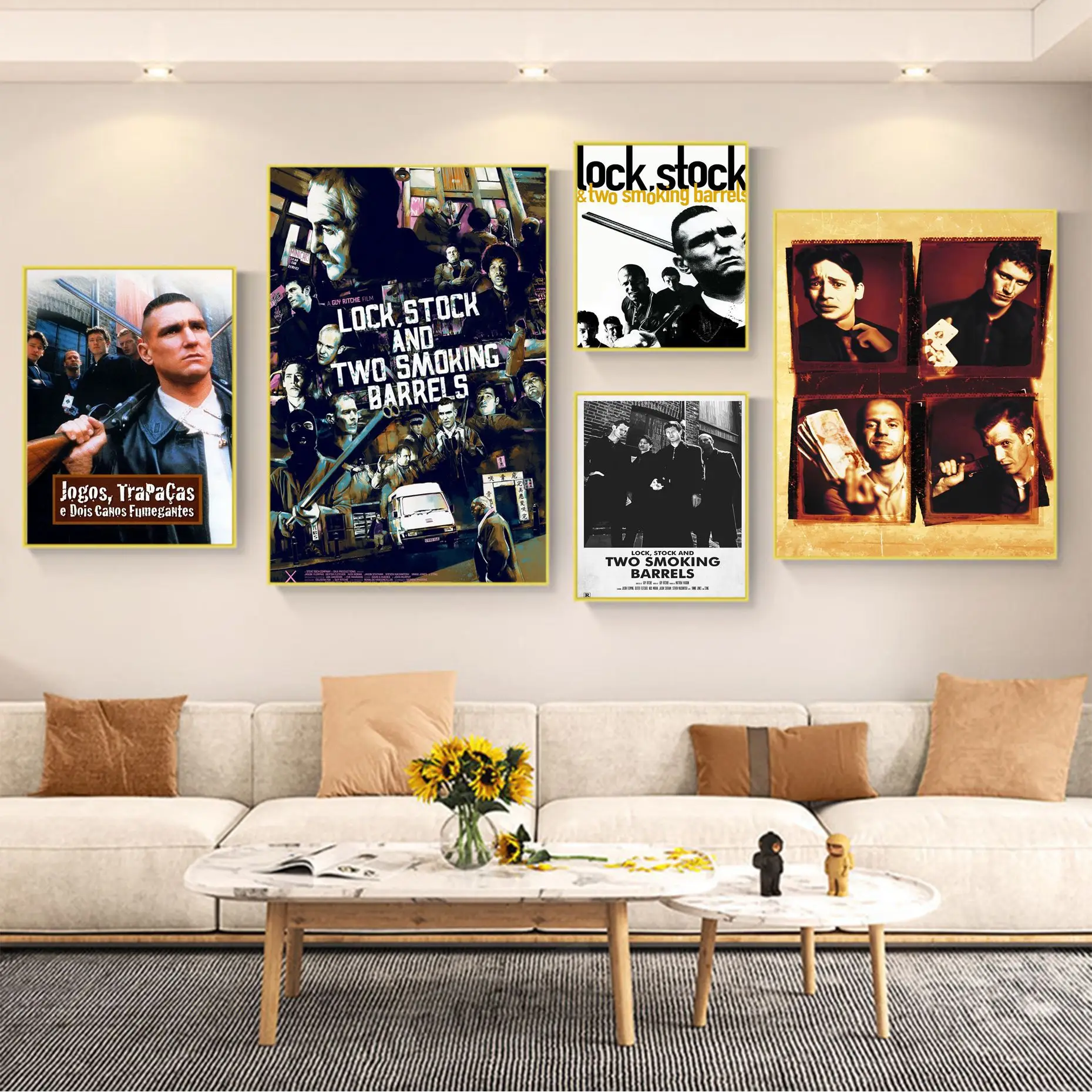 Lock, Stock And Two Smoking Barrels Movie Sticky Posters Fancy Wall Sticker For Living Room Bar Decoration Room Wall Decor