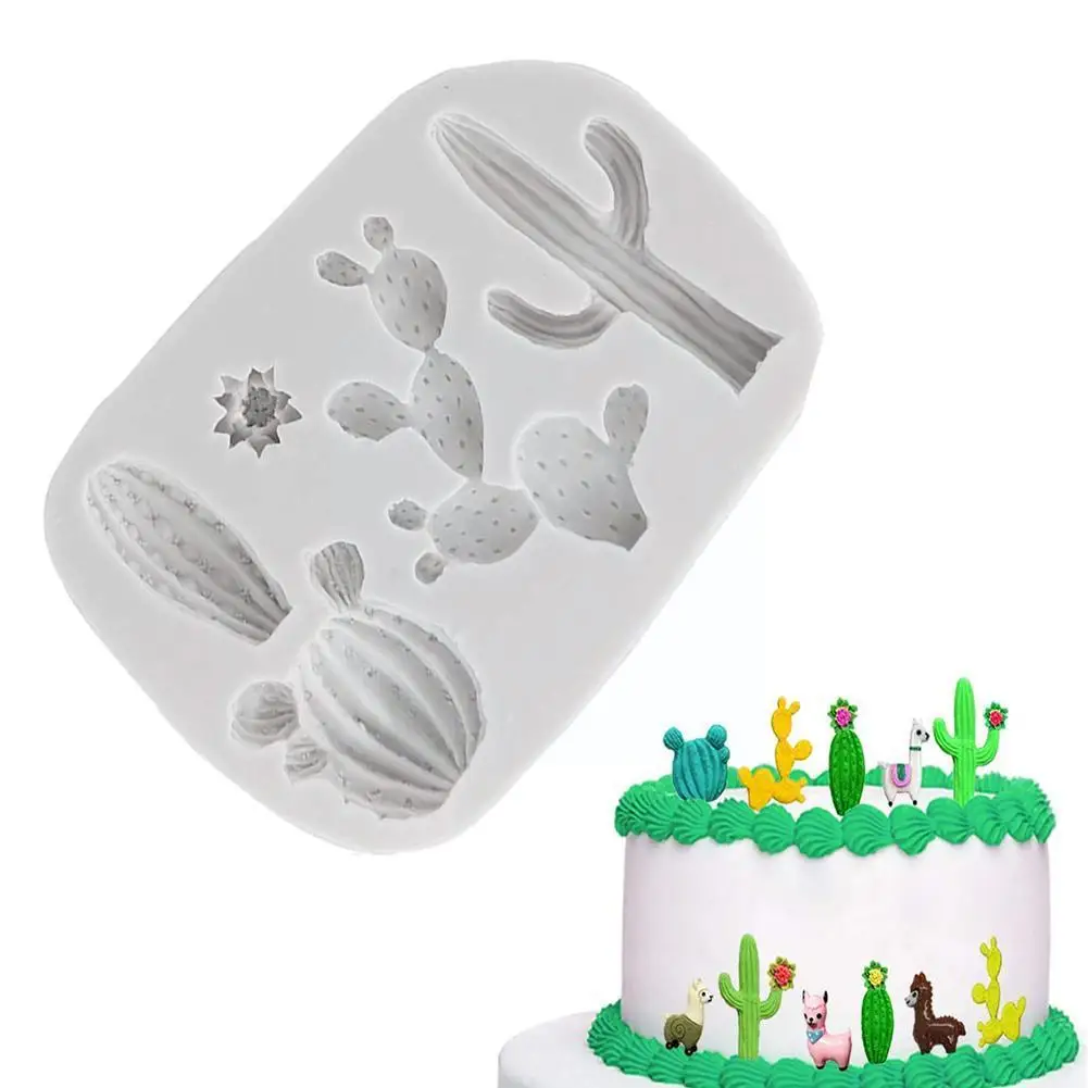 

Cactus Plant Silicone Mold For Fondant Cake Decor Cupcakes Sugarcraft Cookies Candies Cards And Clay Bakeware Tools Cake Fo L9s2