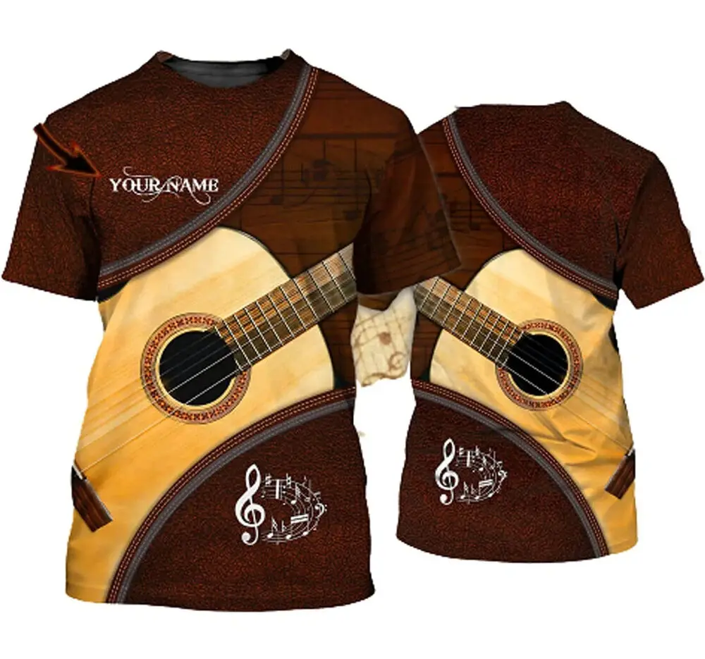 

Personalized Guitar Shirts Sportwear Up Hd 3D Printed T-shirt