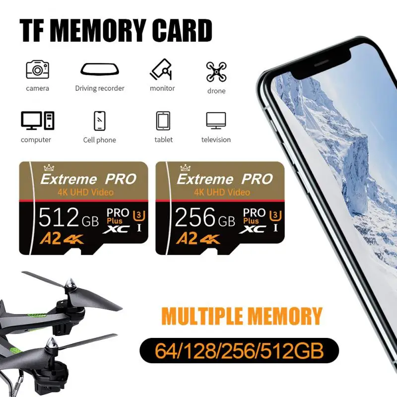 Флэш-карта памяти SD класс 10 128 ГБ 256