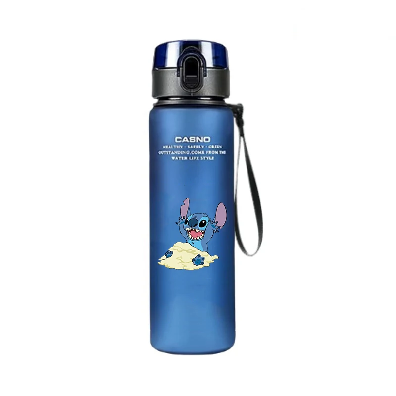 Бутылка для воды MINISO Stitch 560 мл детская портативная пластиковая прозрачная