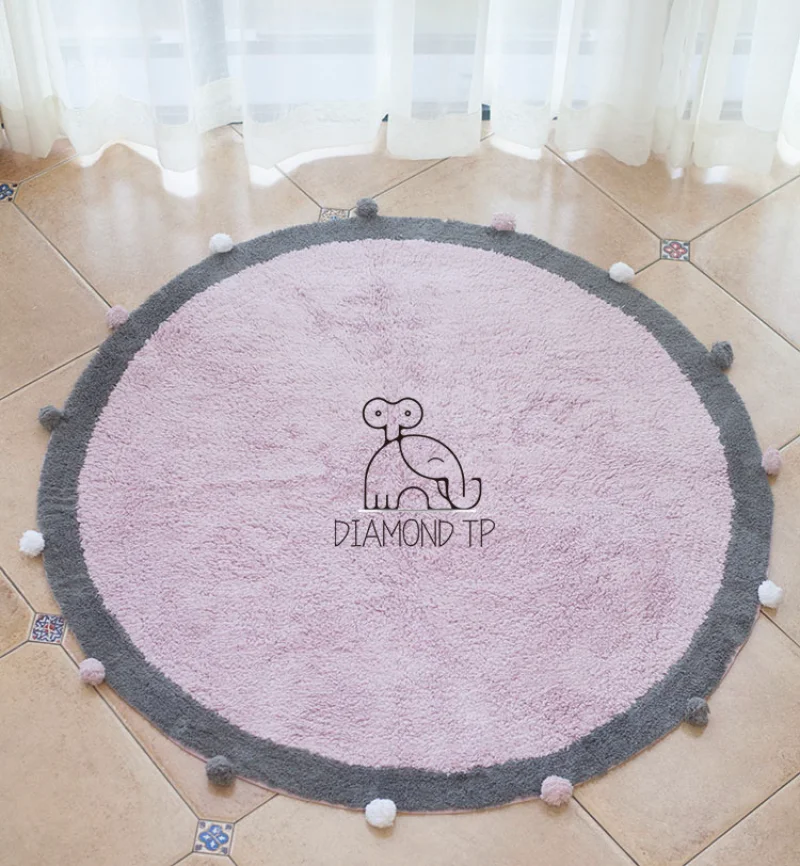 Baby Crawling Pad Newborn Infant Doormat Round Cotton Play Mat Children Room Floor Rug Decoration Home Carpet Photography Props