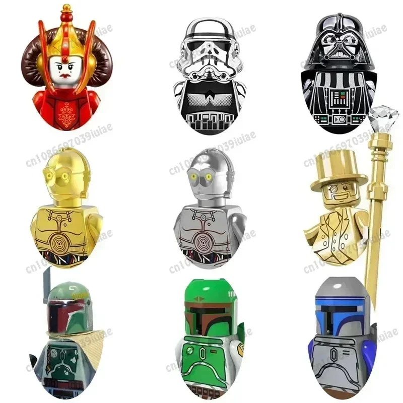 PG635 PG637 PG640 PG801 PG999 Звездные войны Amidala гальванические игрушечные кирпичи для